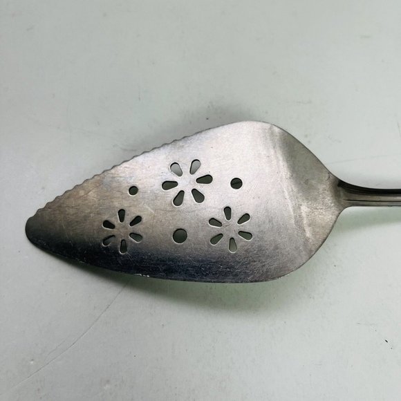 Vintage Ekco Eterna Concord Bridge Pie Cake Server Japan Stainless Daisy Slotted - Picture 4 of 6